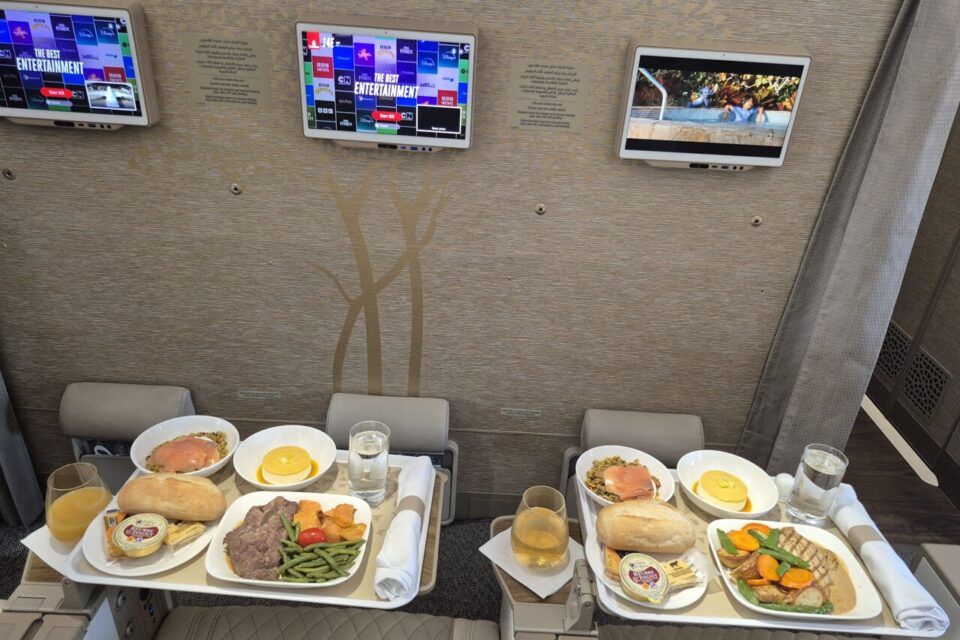 La nouvelle classe Économie Premium et ses repas.