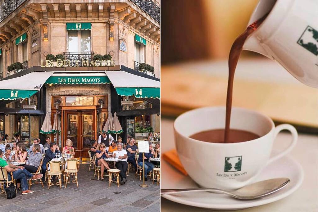 Petit-déjeuner et chocolat chaud aux Deux Magots